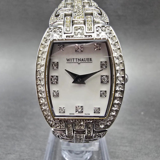 Wittnauer Watch Women 23mm MOP Dial Silver Crystal Bezel Oval New Battery0