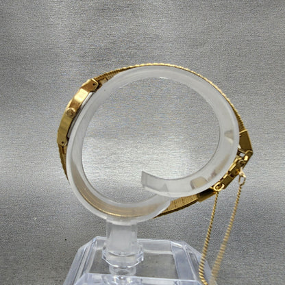 Seiko Watch Women 19mm Silver Dial Gold Tone Round 2y000180 New Battery6