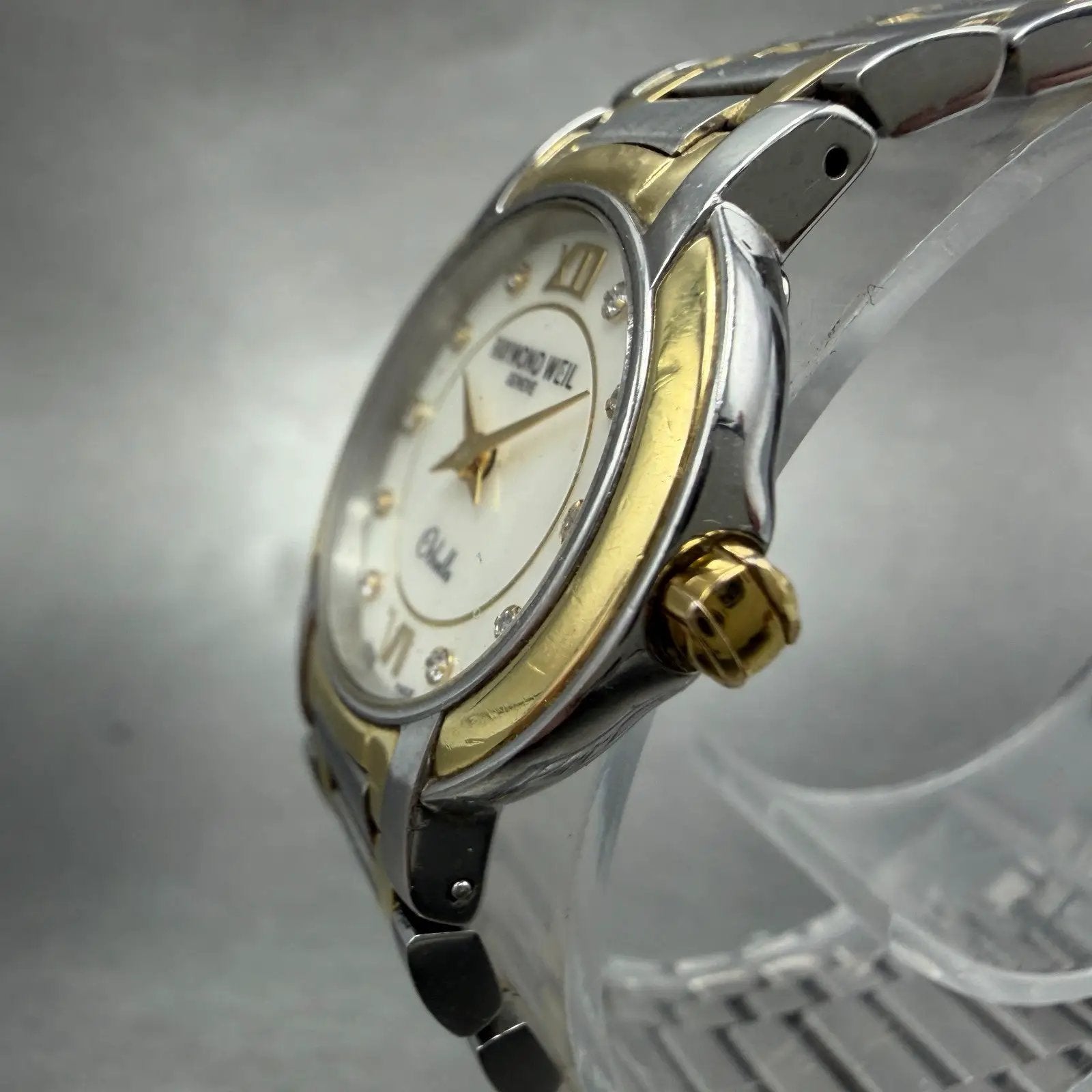 Raymond Weil Othello Watch Women 25mm MOP Dial Two Tone Diamonds  2320 New Batt2