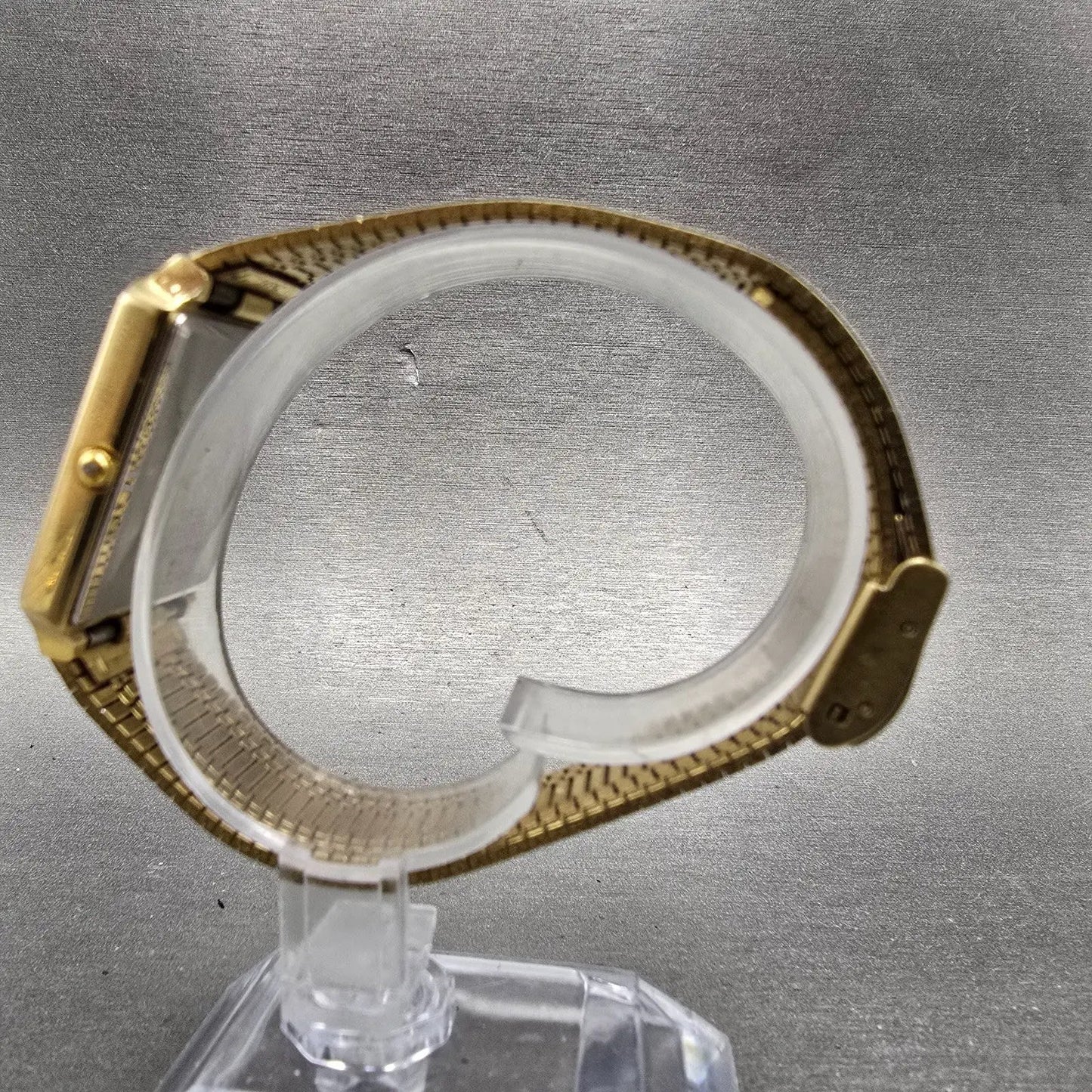 Seiko Tank Watch Men 27mm Champagne Dial Gold Tone Date 5Y32-5050 PARTS Vintage11