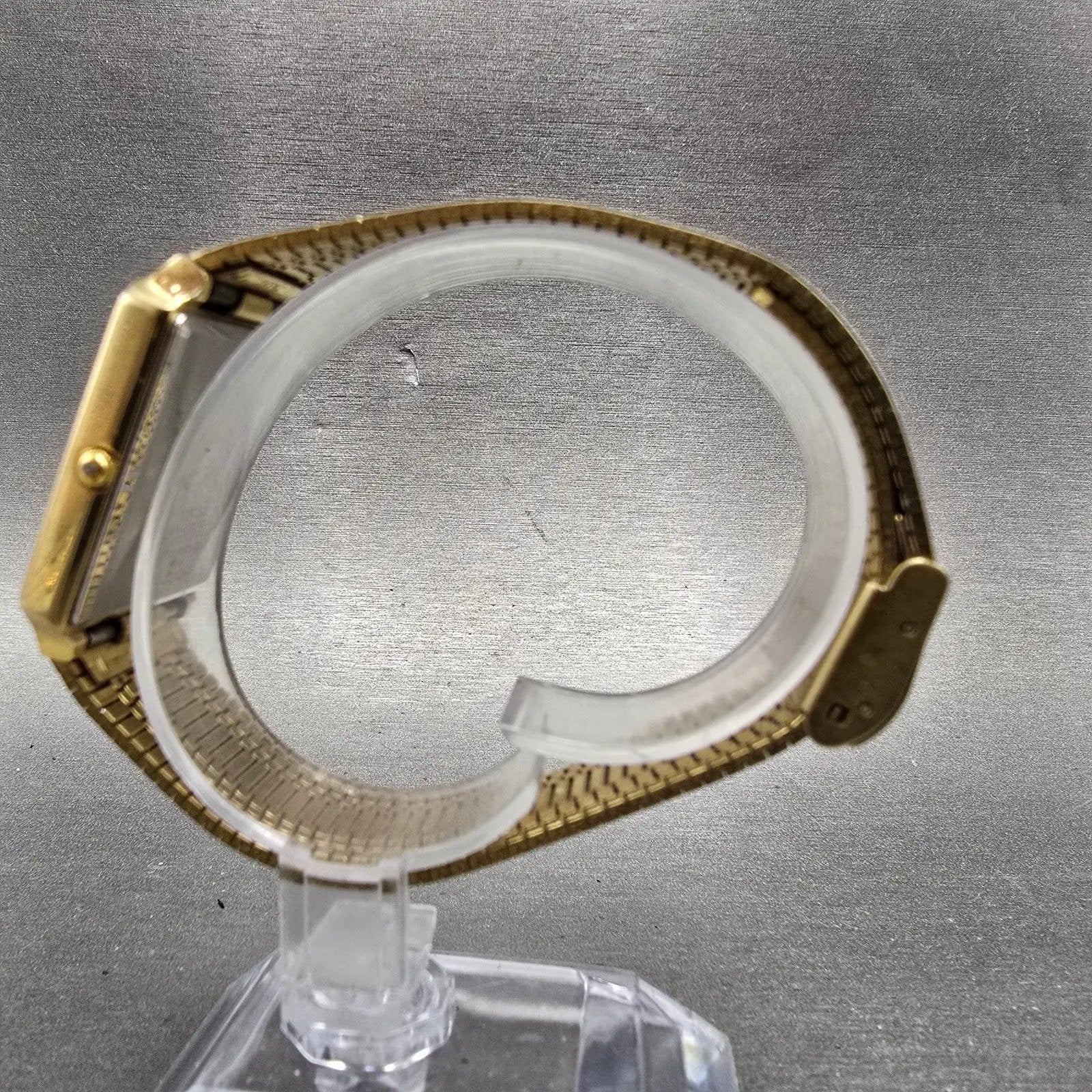 Seiko Tank Watch Men 27mm Champagne Dial Gold Tone Date 5Y32-5050 PARTS Vintage11