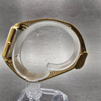 Seiko Tank Watch Men 27mm Champagne Dial Gold Tone Date 5Y32-5050 PARTS Vintage11