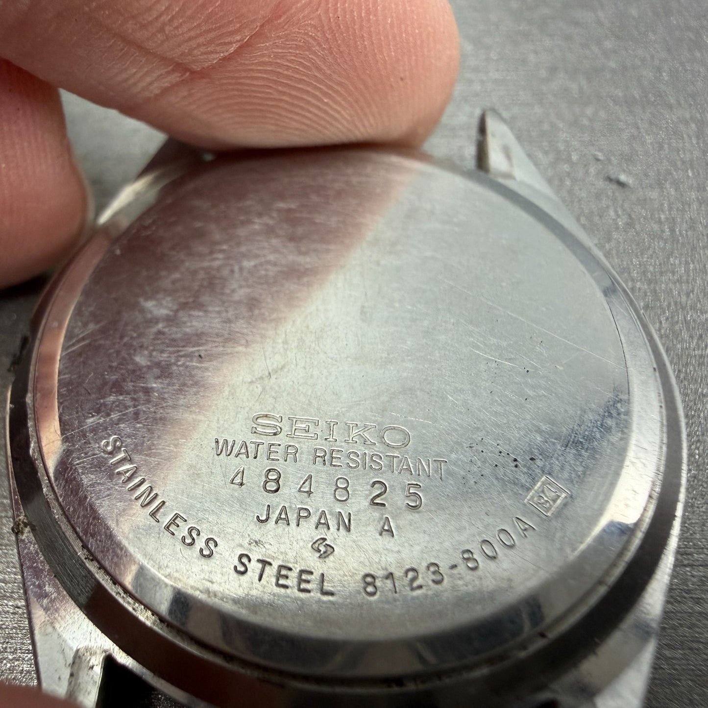 Seiko SQ Watch Men 34mm Black Dial Silver Tone Daydate Round 8123-800A PARTS7