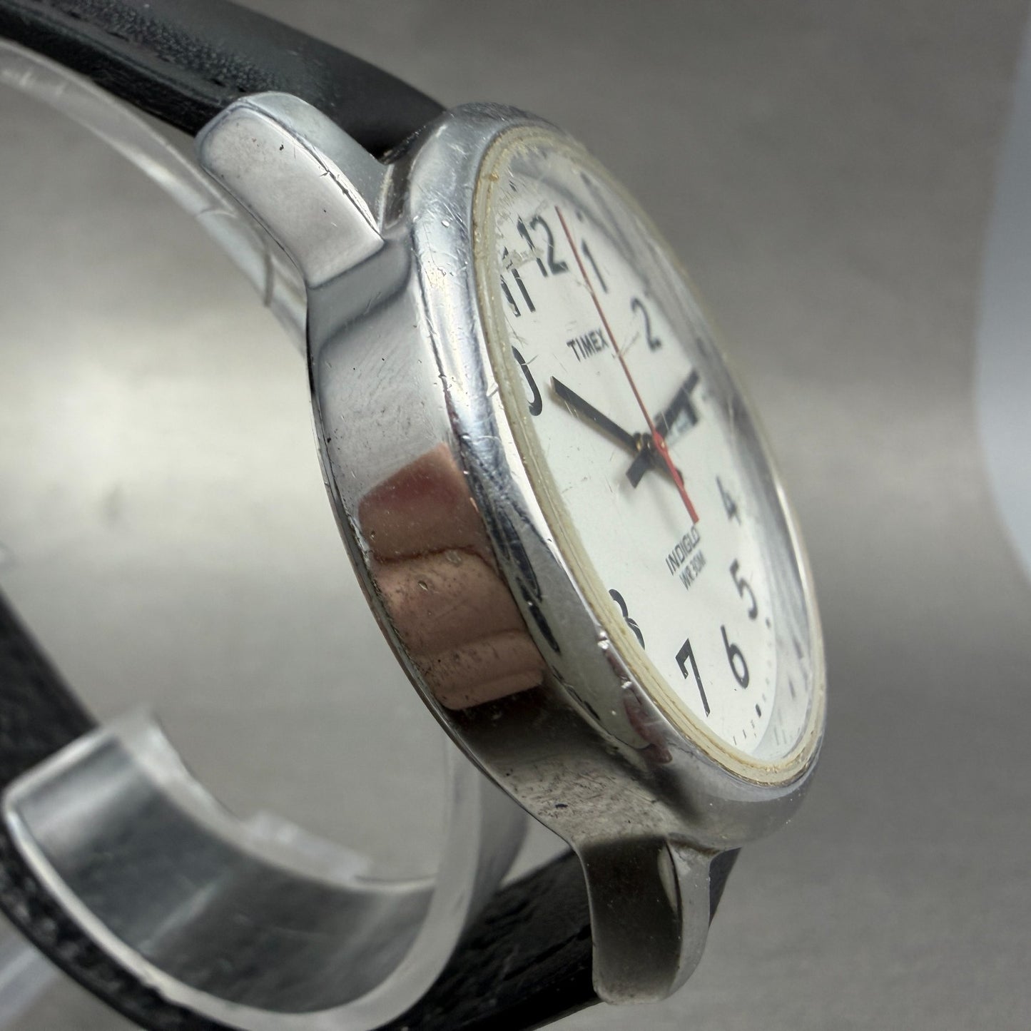 Timex Easy Reader Watch Men 35mm White Dial Silver Tone Round DaydateNew Batt BK3