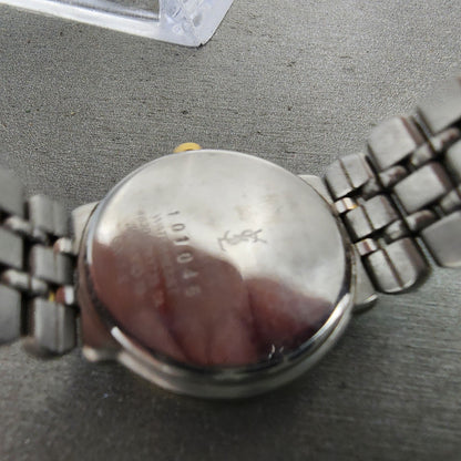 Yves Saint Laurent Watch Women 24mm Champagne Dial Two Tone Round New Battery9