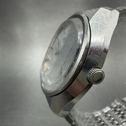 Seiko Lord Matic Watch Men 37mm Silver Dial Silver Tone Daydate 5606-8061 Runs2