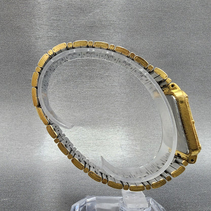Pulsar Tank Watch Men 26mm Champagne Dial Gold Tone Date Rectangle New Battery