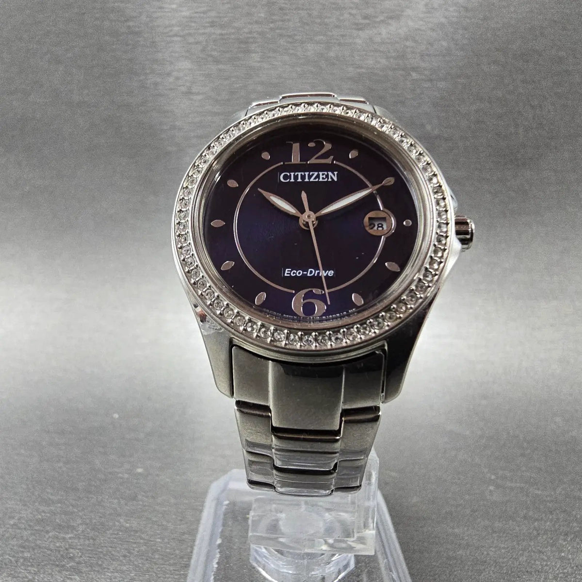 Citizen Silhouette Eco-Drive Watch Women 29mm Blue Dial Steel Date FE1140-86L JP5