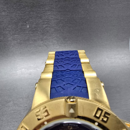 Invicta Sub Aqua Noma III Watch Men 50mm Blue Dial Gold Tone Date 6509 New Batt4