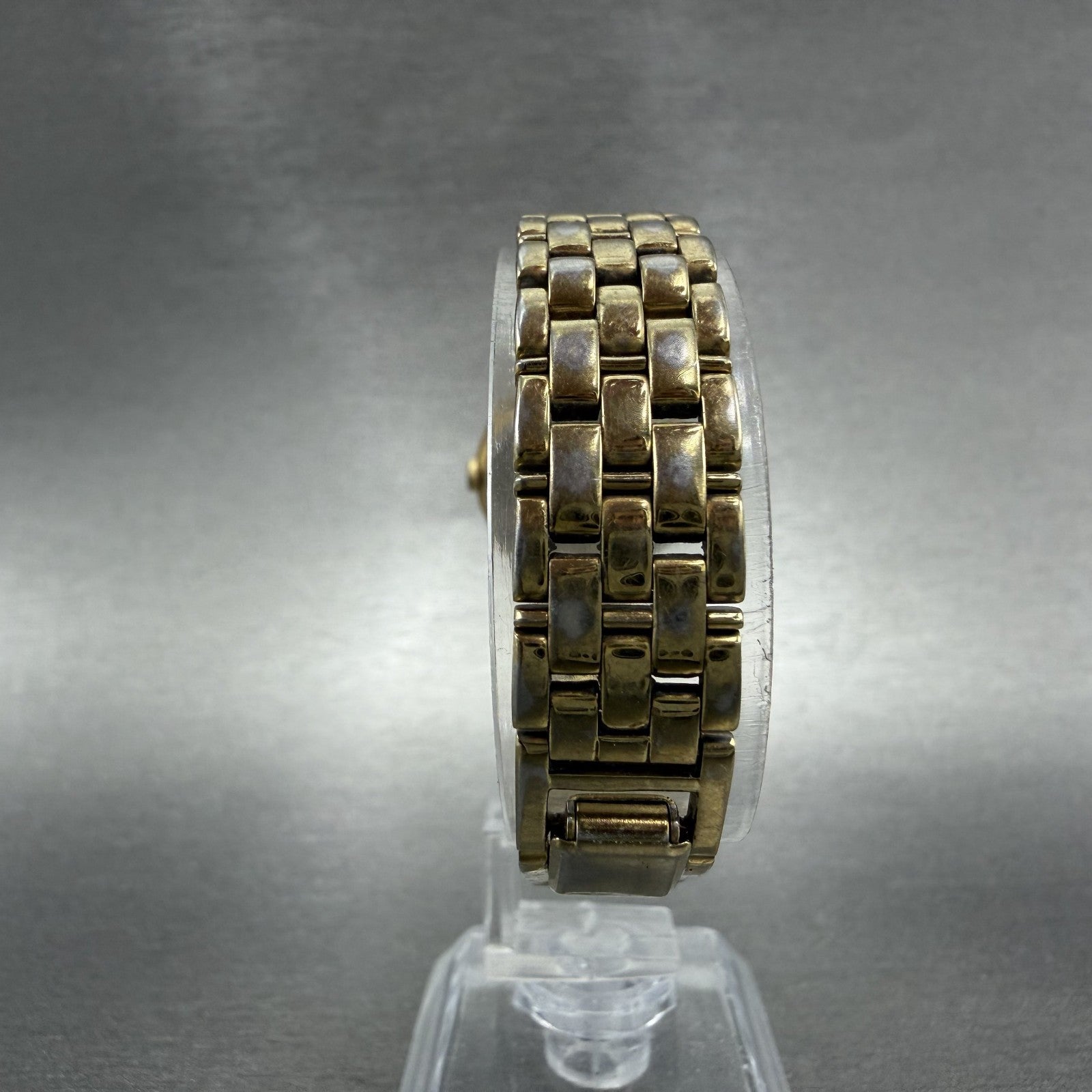 Seiko Watch Women 24mm Gold Dial Gold Tone Date Round 7N82-0071 New Battery ABC7