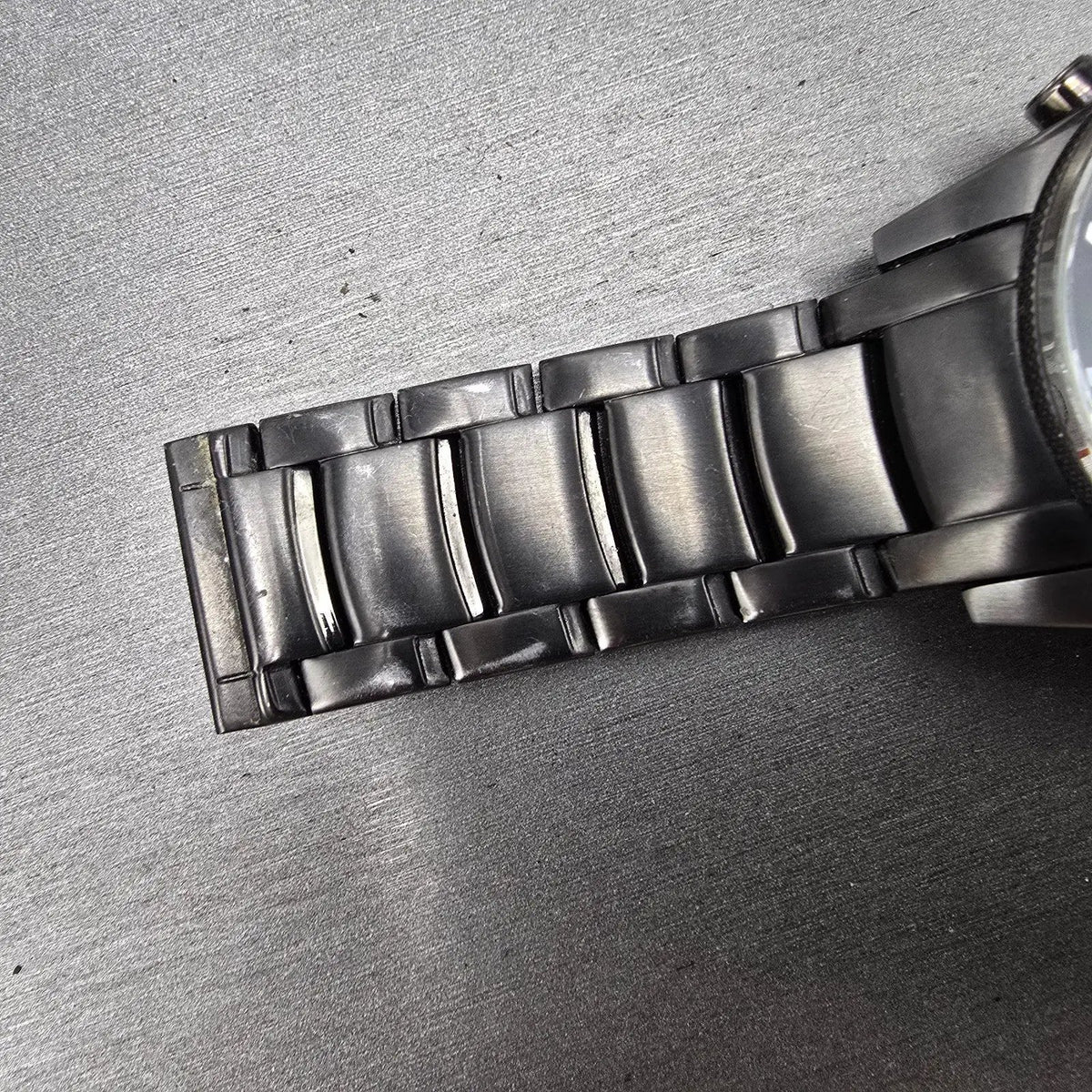 Fossil Chronograph Watch Men 49mm Black Dial Black Tone Date Round FS4446 PARTS7