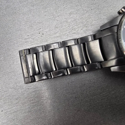 Fossil Chronograph Watch Men 49mm Black Dial Black Tone Date Round FS4446 PARTS7