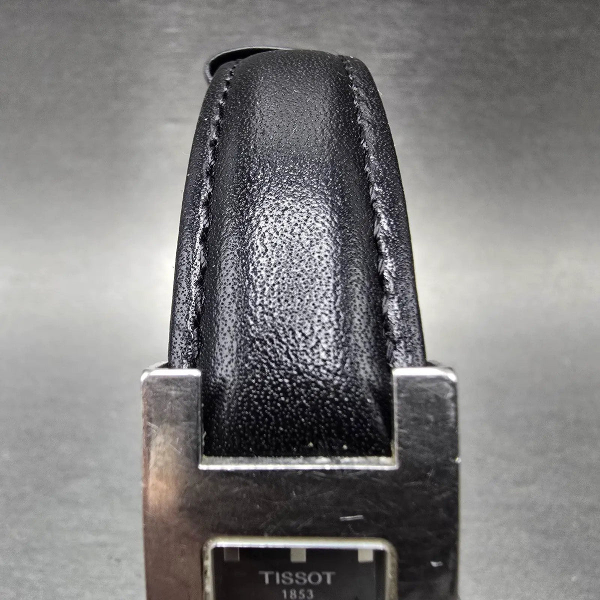 Tissot Tank Watch Women 20mm Black Dial Silver Tone Rectangle L614 New Battery5