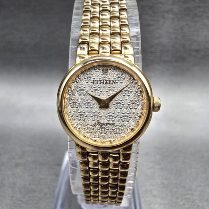 Citizen Elegance Watch Women 18mm Silver Dial Gold 2200-S13475 New Battery0