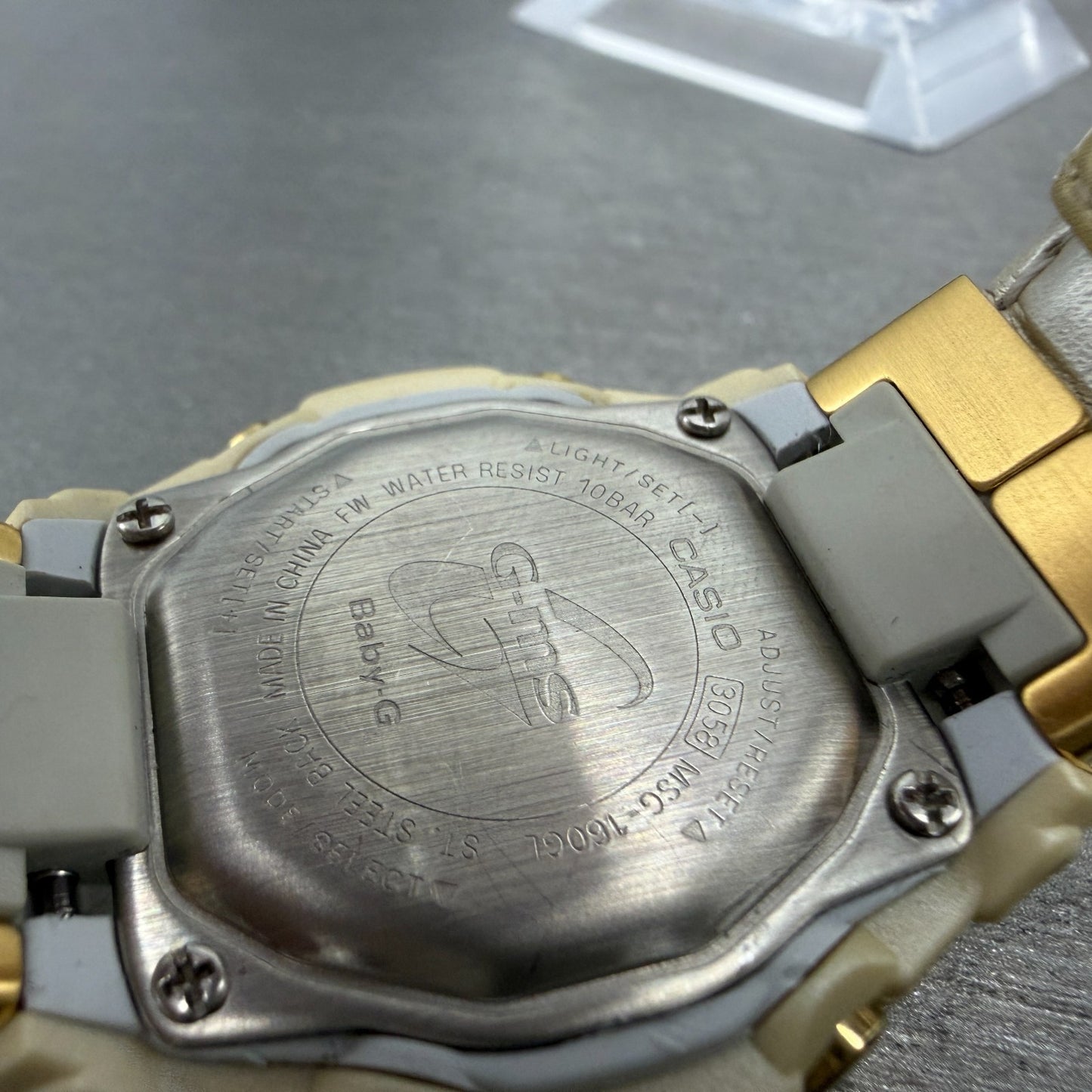 Casio Baby-G BGA-160 Watch Women 37mm Black Dial Gold Tone Analog Digital Works9