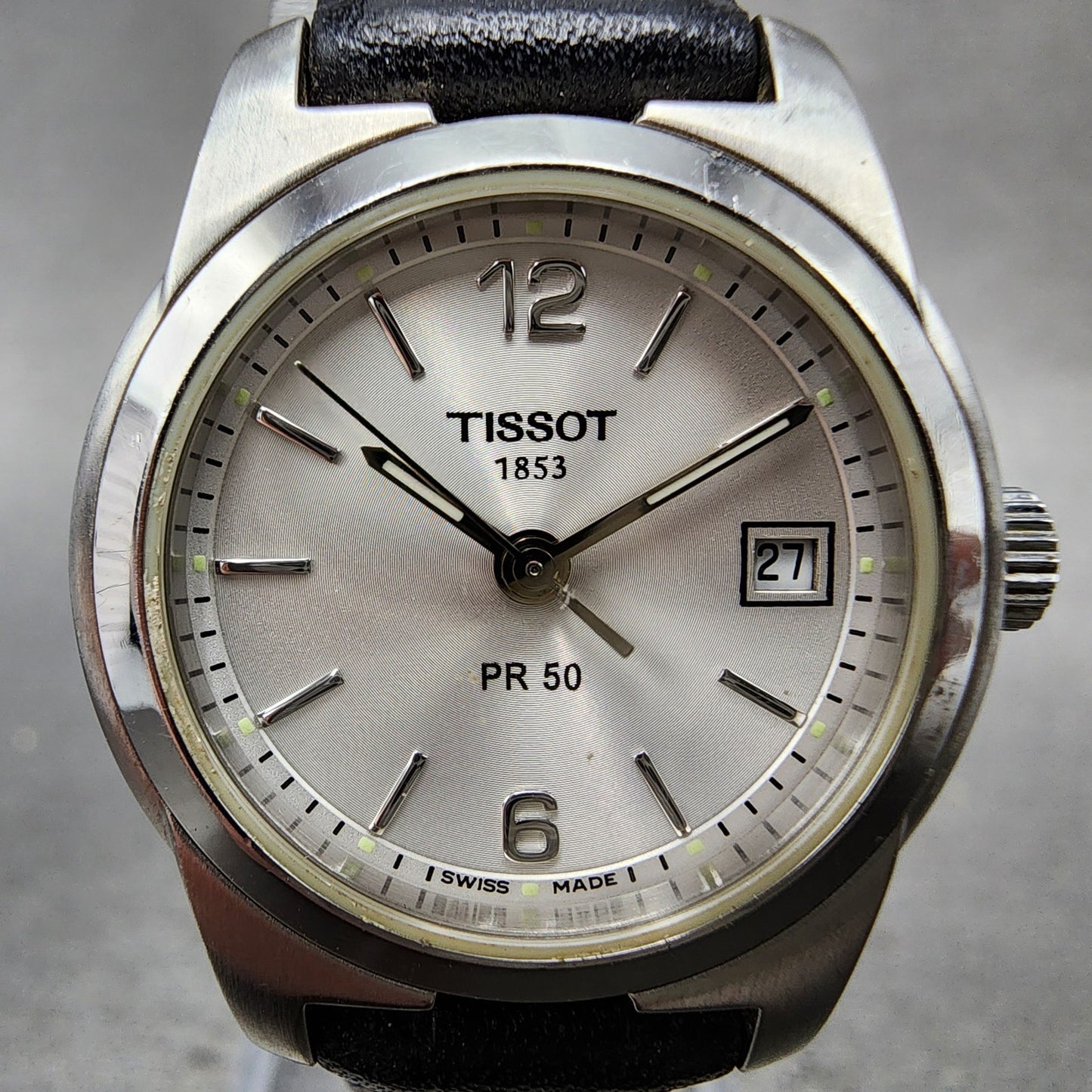 Tissot PR 50 Watch Women 25mm White Dial Silver Tone Date J326/426 New Battery1
