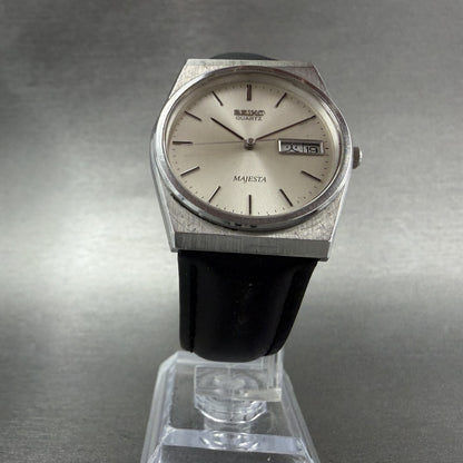 Seiko Majesta Watch Men 32mm Silver Dial Silver Tone Daydate 9063-6000 New Batt5