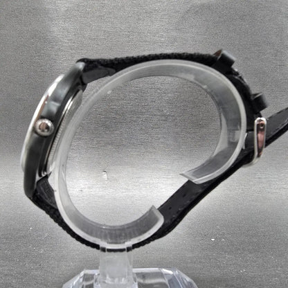 Victorinox Swiss Army Watch Men 39mm Black Dial Black Silver Date New BatteryP6