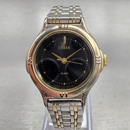 Seiko Alba Urban Watch Women 25mm Black Dial Two Tone Round V701-6C30 NewBattery0