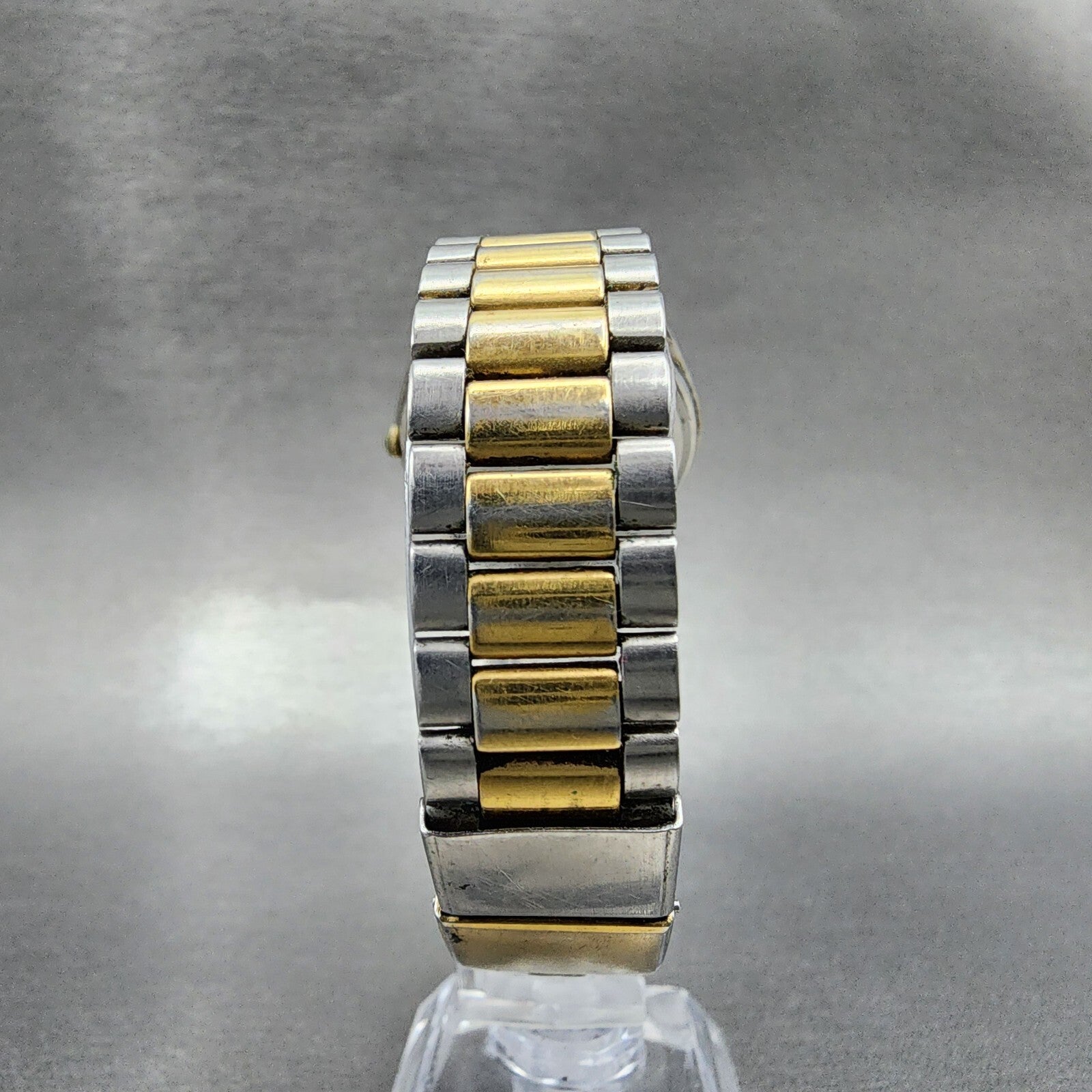 VTG Seiko SQ President Watch Women 33mm White Dial Two Tone Daydate Round NewBat7