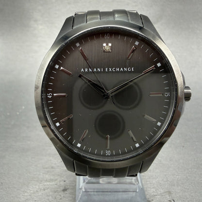 Armani Exchange Hampton Watch Men 46mm Black Dial Black Tone Round New Battery0