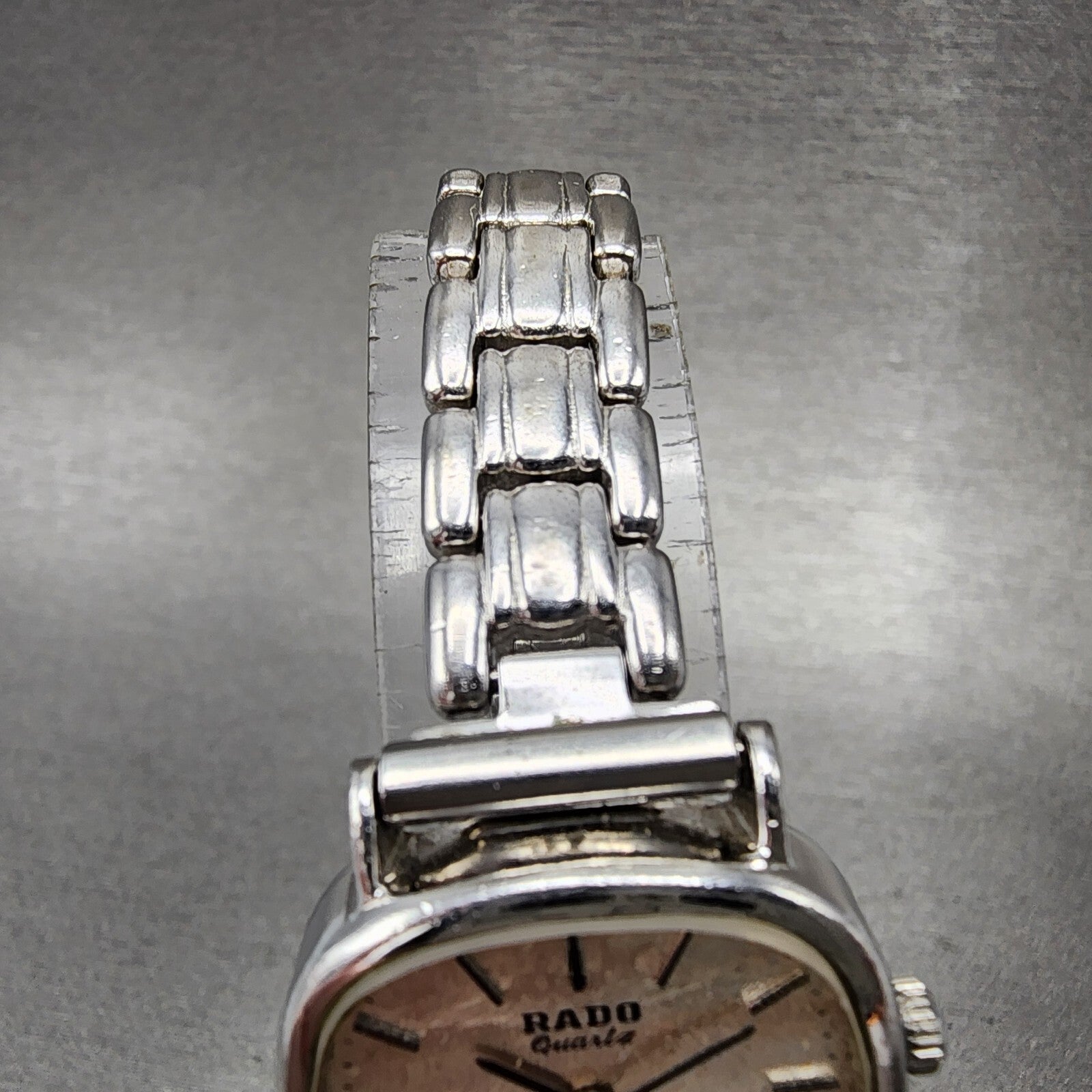 Rado Watch Women 24mm White Texture Dial Steel Rectangle New Battery Vintage4
