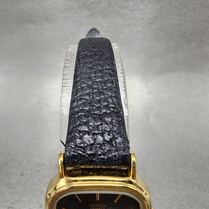 Citizen CQ Tank Watch Women 22mm Black Dial Gold Tone Rectangle New Battery4
