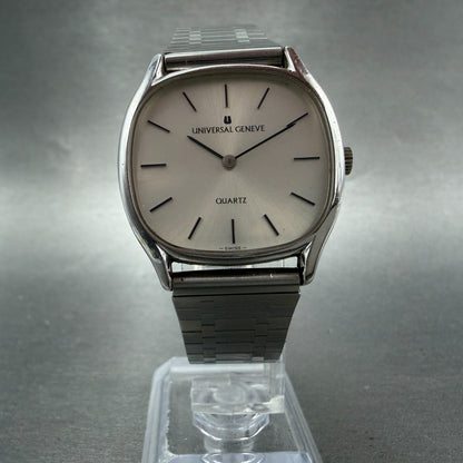 Universal Geneve Watch Men 31mm Silver Dial Stainless Steel Oval 743226 Newbat5