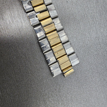 VTG Seiko Watch Bracelet 19mm Two Tone Gold&Silver Tri Folding Claps