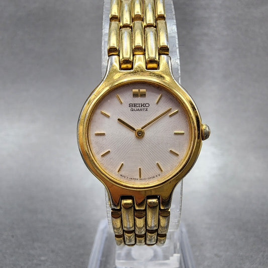 Seiko Watch Women 22mm White Dial Gold Tone Round 1n000a99 New Battery0
