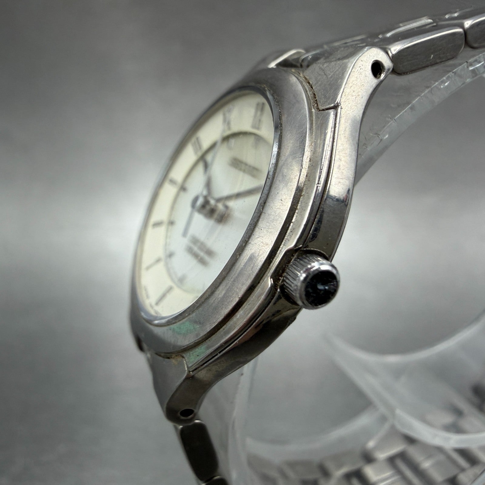 Seiko Exceline Watch Women 26mm White Dial Titanium Round 4J41-0140 New Battery2