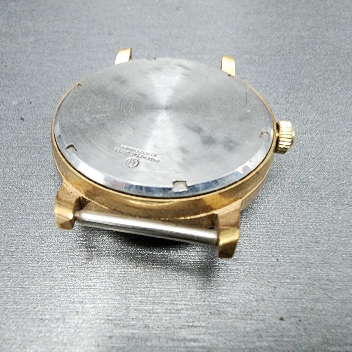 Helbros Watch Men 34mm White Dial Gold Tone Daydate Round Manual Wind Runs READ!9