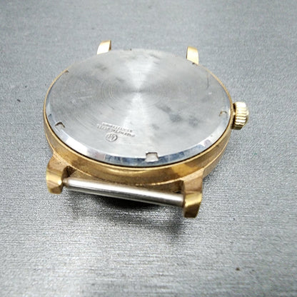 Helbros Watch Men 34mm White Dial Gold Tone Daydate Round Manual Wind Runs READ!9