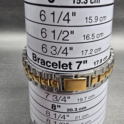 Seiko Watch Women 14mm Champagne Dial Two Tone Rectangle 1F20-5D30 New Battery9