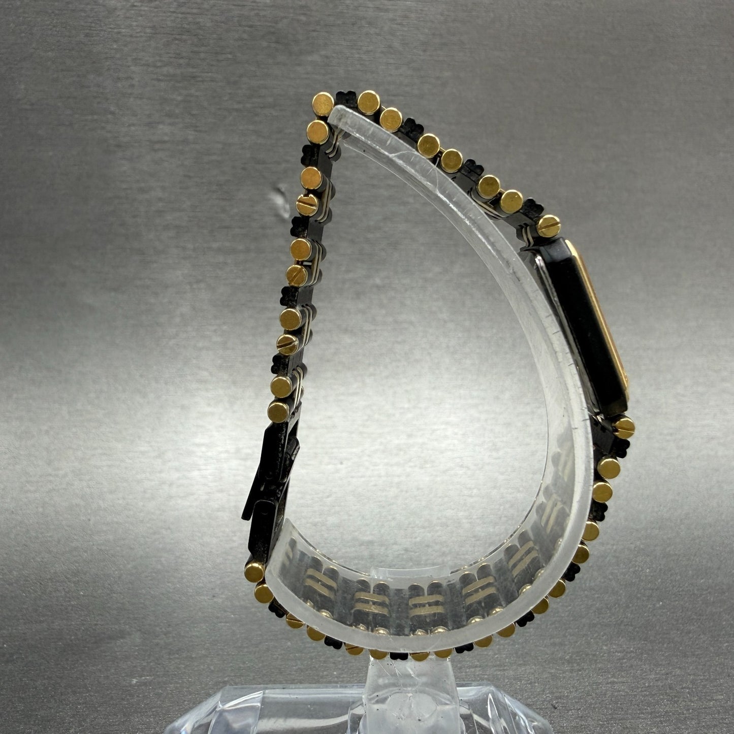 Seiko Tank Watch Women 14mm Black Dial Black & Gold Tone 2E20-5370 New Battery8