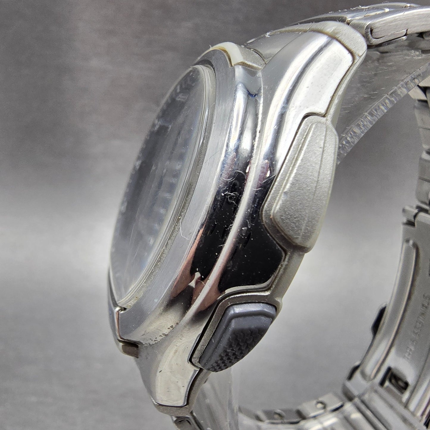 Casio Illuminoator AQ-180W Watch Men 41mm Blue Dial Silver Alarm Daydate New Bat2