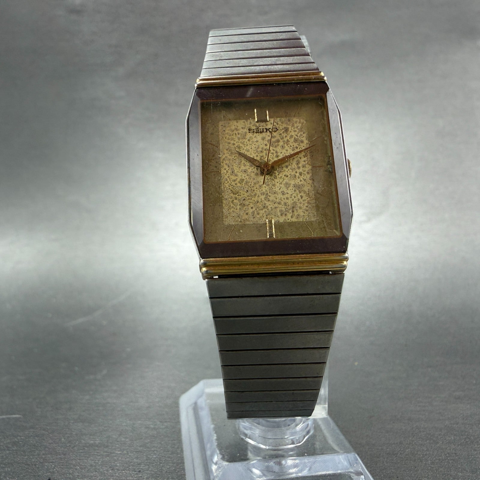 Seiko Tank Watch Men 24mm Champagne Dial Two Tone 5P31-5000 New Battery Vintage5