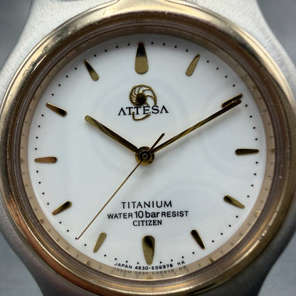 Citizen Attesa Watch Men 34mm White Dial Two Tone Titanium 4634-E68321 PARTS2