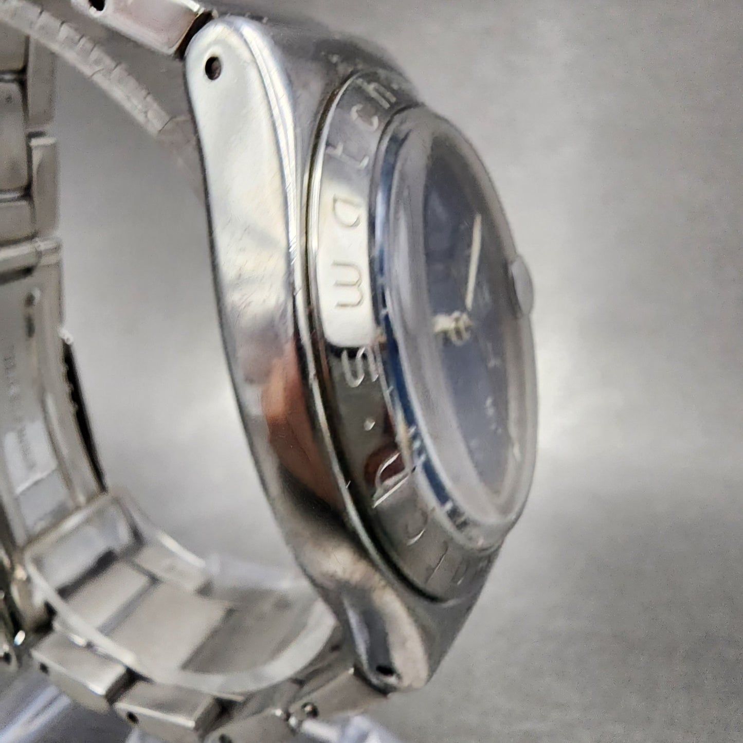 Swatch Irony Happy Joe Watch Men 37mm Blue Dial Steel Date Round New Battery AB13
