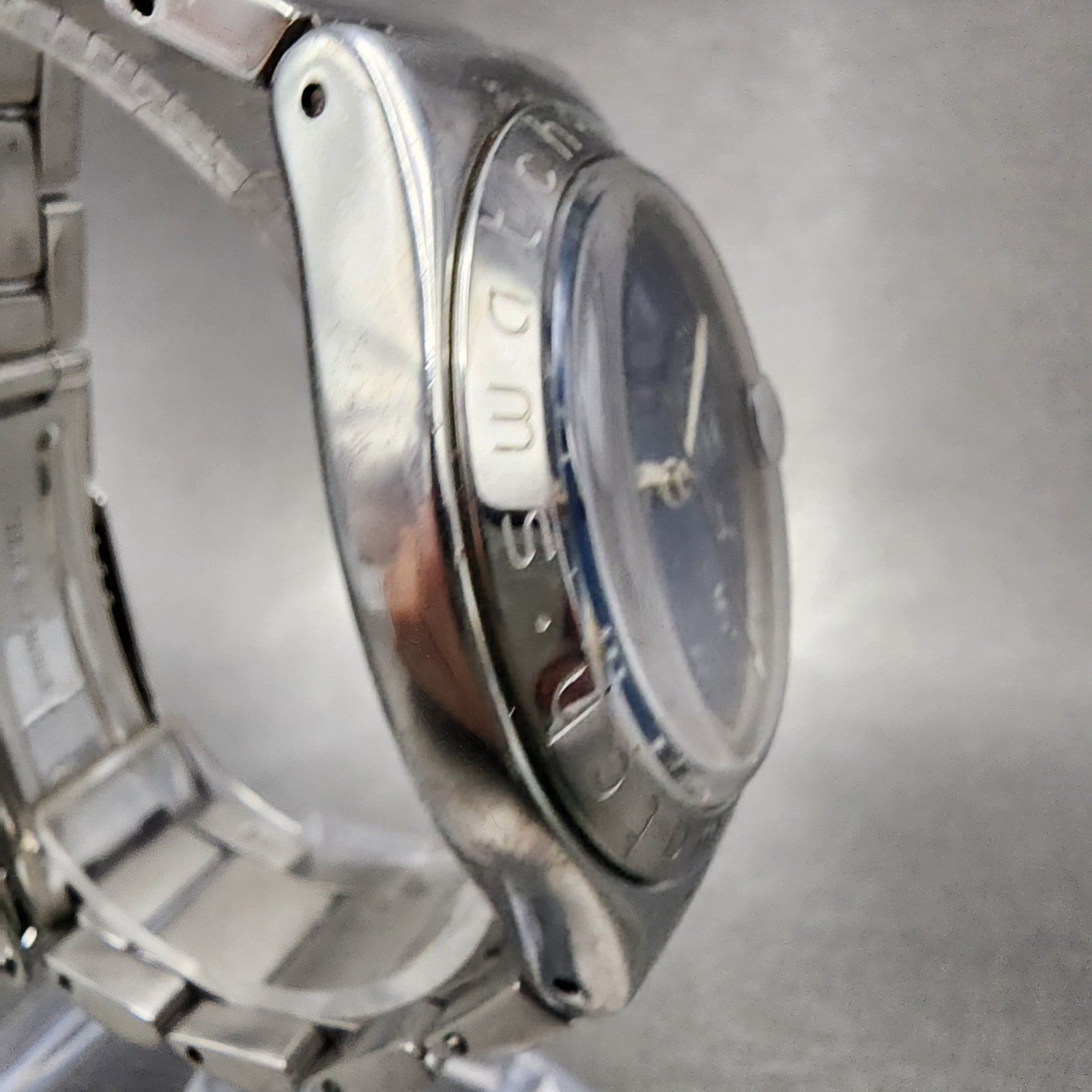Swatch Irony Happy Joe Watch Men 37mm Blue Dial Steel Date Round New Battery AB13
