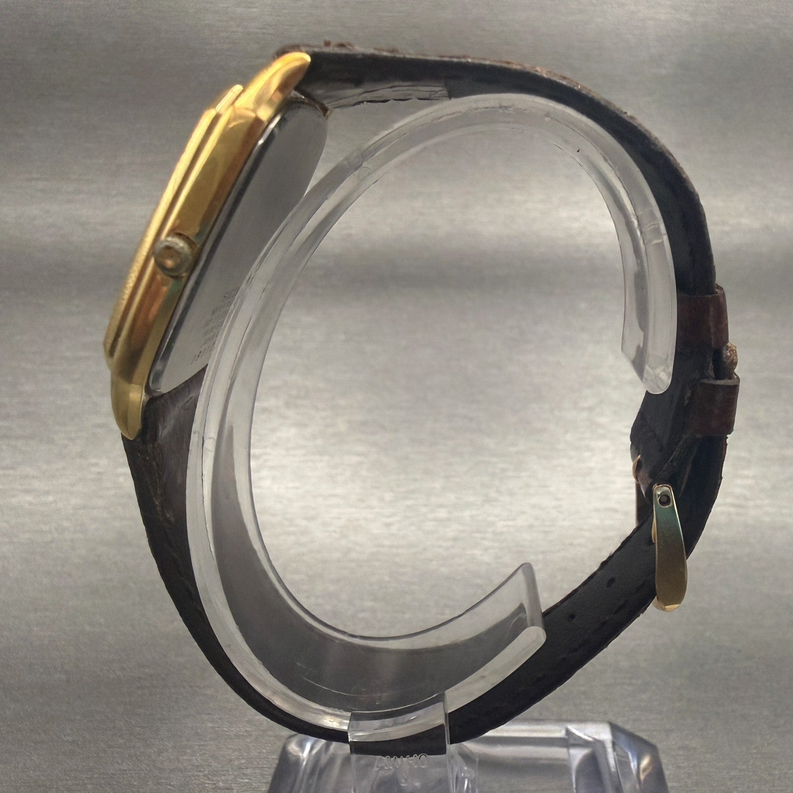 Seiko Watch Men 31mm Champagne Dial Gold Tone Rectangle 6030-5190 New Battery6