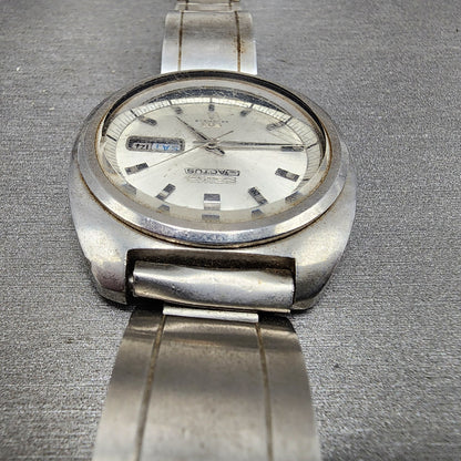 Seiko 5Actus Watch Men 39mm Silver Dial Silver Tone Daydate 61067420 PARTS5