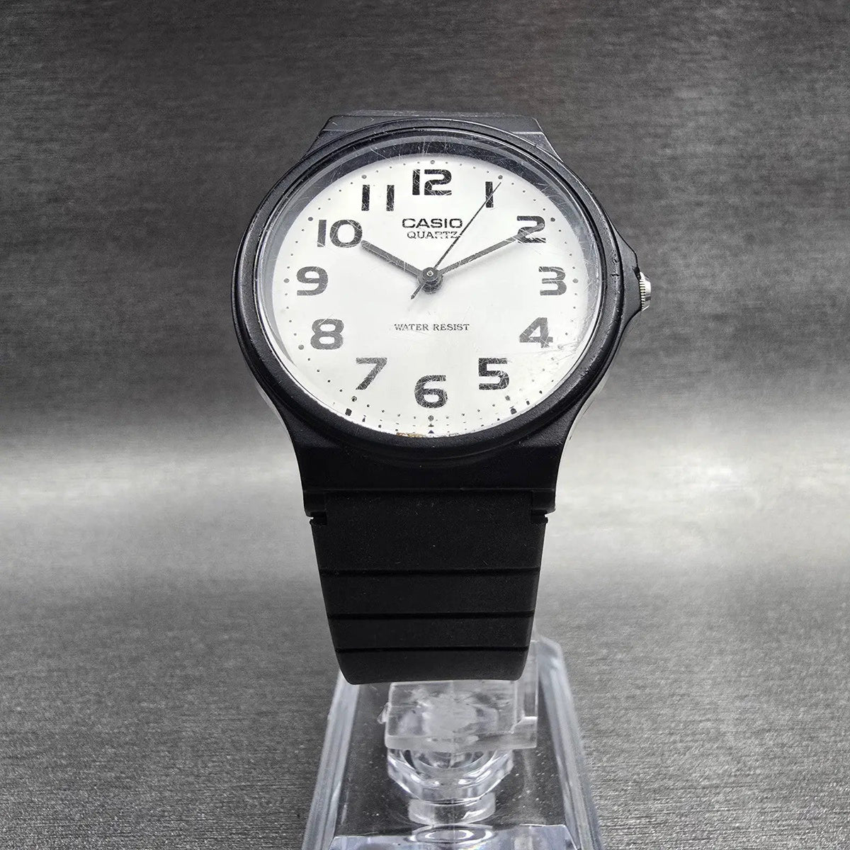 Casio Watch Men 33mm White Dial Black Tone Round MQ-24 New Battery5