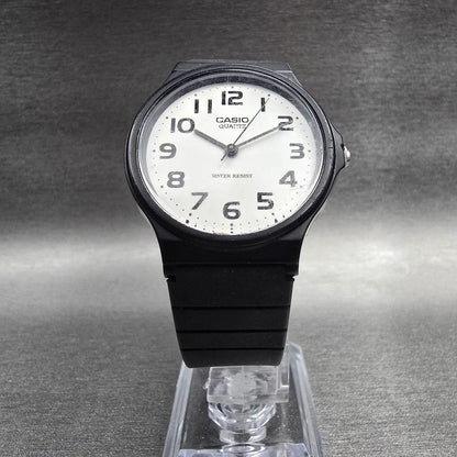 Casio Watch Men 33mm White Dial Black Tone Round MQ-24 New Battery5