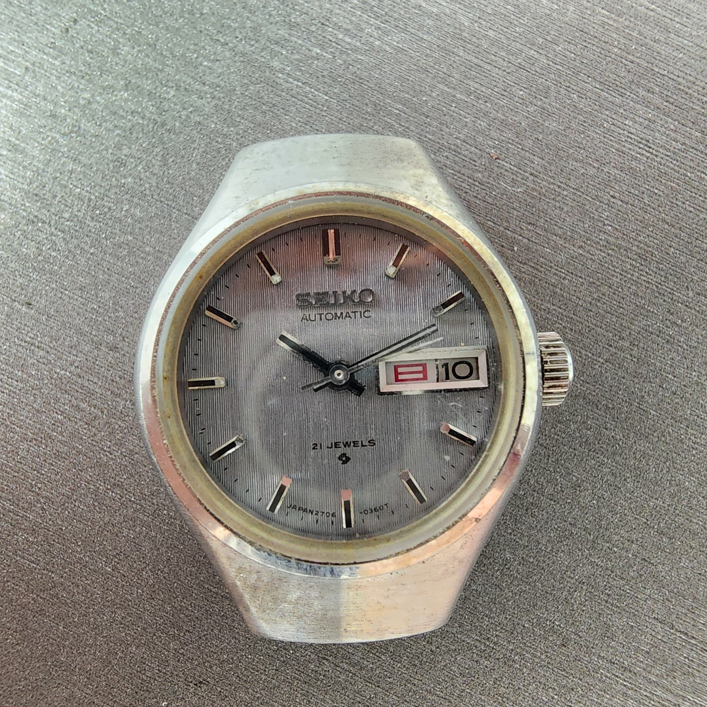 Seiko Automatic Watch Women 24mm Gray Dial Silver Tone Daydate 270607701