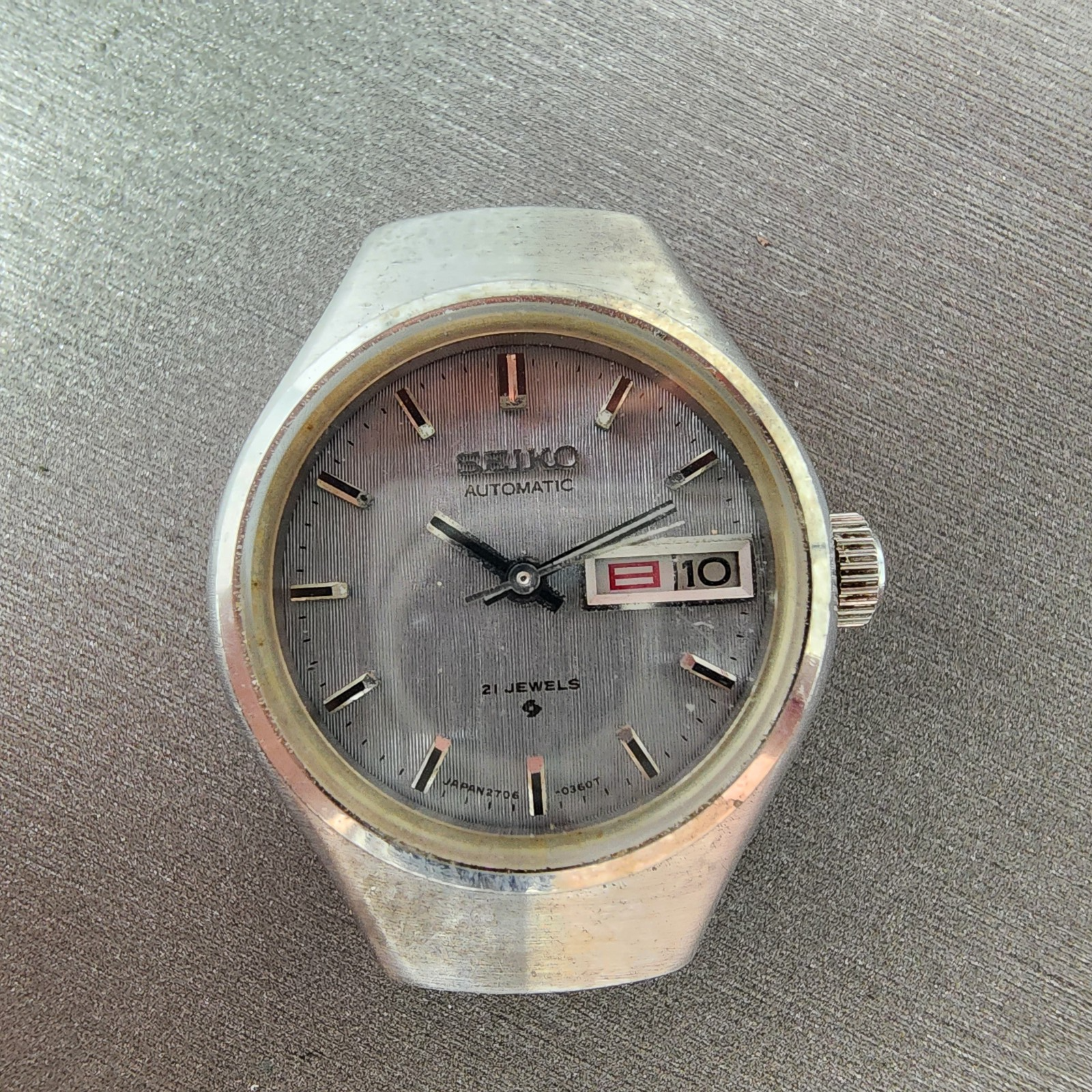 Seiko Automatic Watch Women 24mm Gray Dial Silver Tone Daydate 270607701