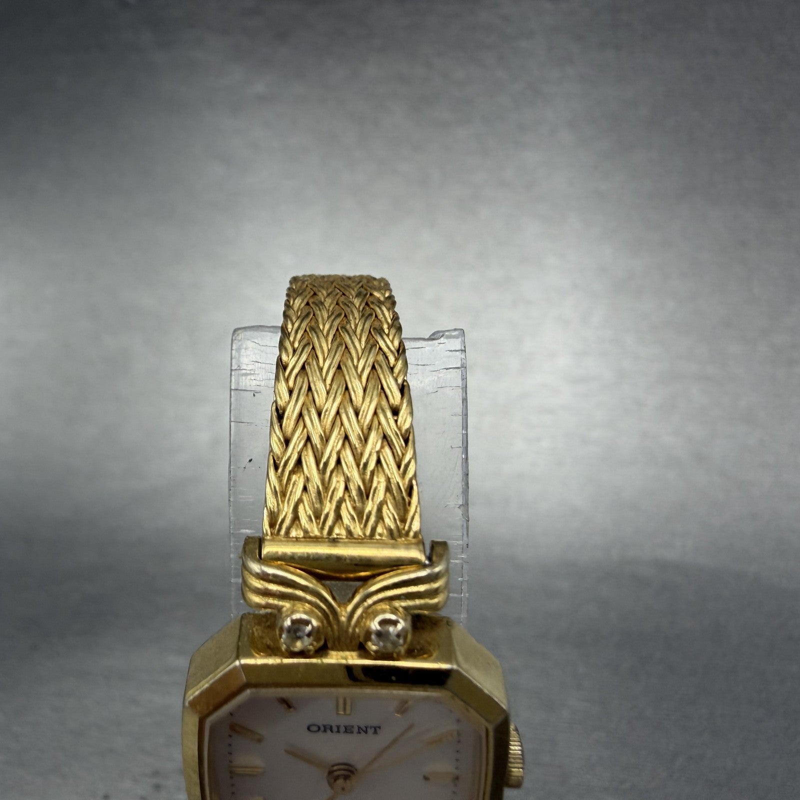 Orient Watch Women 18mm White Dial Gold Tone Octagon A054T9-40 New Battery VTG4