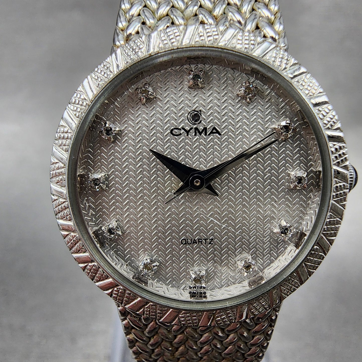Cyma Watch Women 23mm Silver Dial Silver Tone Round 810 New Battery ABC1231