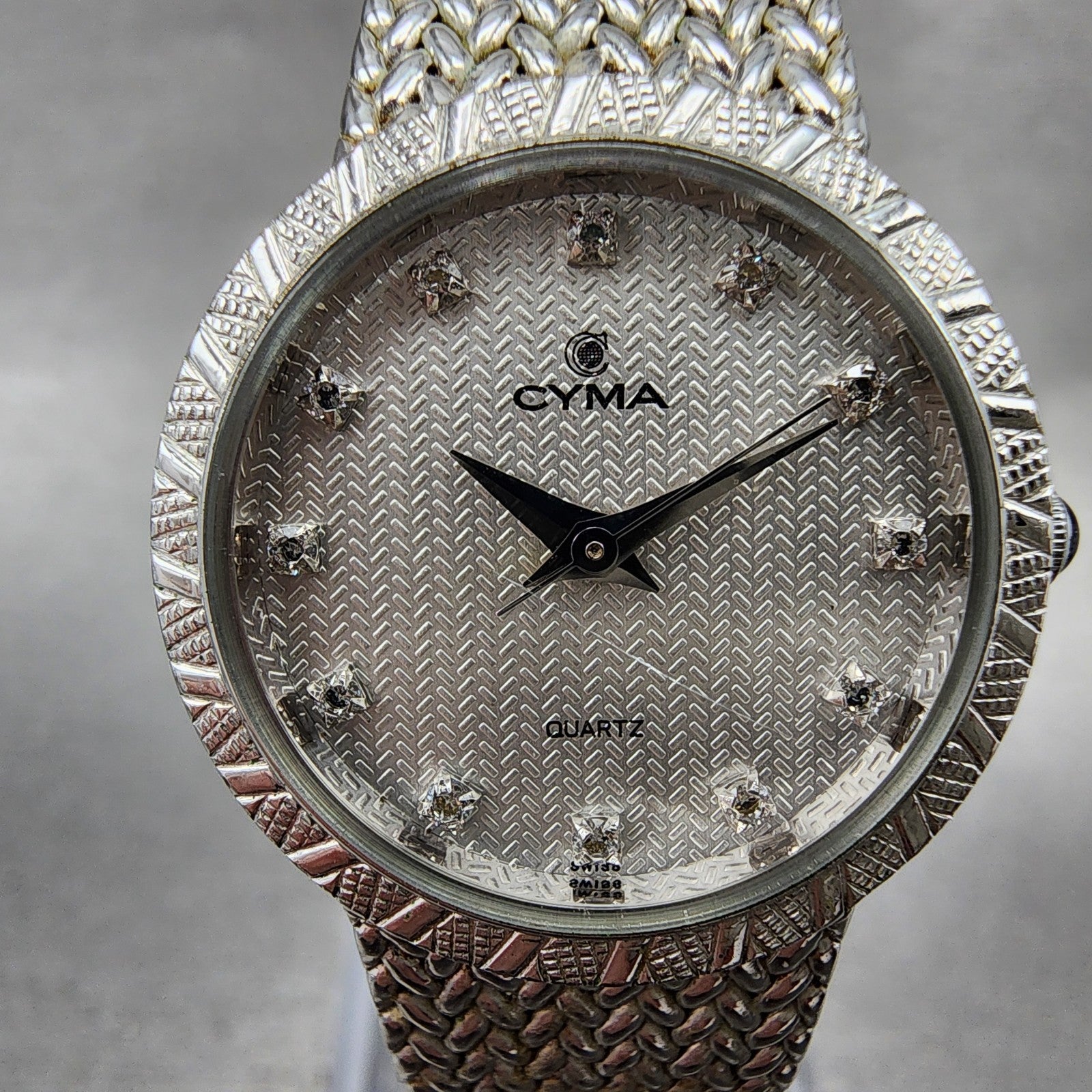 Cyma Watch Women 23mm Silver Dial Silver Tone Round 810 New Battery ABC1231