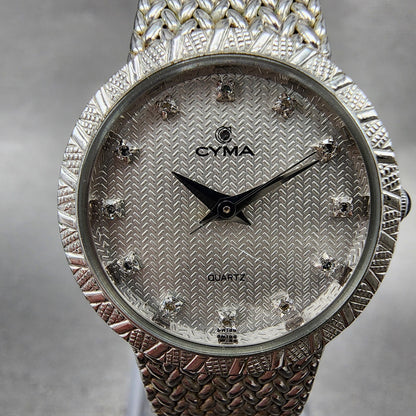 Cyma Watch Women 23mm Silver Dial Silver Tone Round 810 New Battery ABC1231